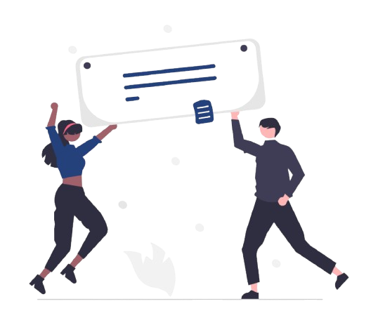Illustration of two people celebrating protection from USD fluctuations, emphasizing budget control for Sri Lankan businesses