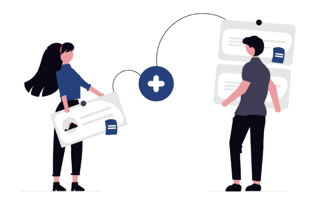Illustration of eCloud.lk staff assisting a client efficiently